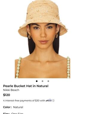 Pearle Bucket Hat in Natural.Nikki Beach